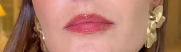 Résultat sur les lèvres de Charlotte après Repulpeur Lèvres Extrême, effet pulpeux et lumineux - Bymee Cosmetics