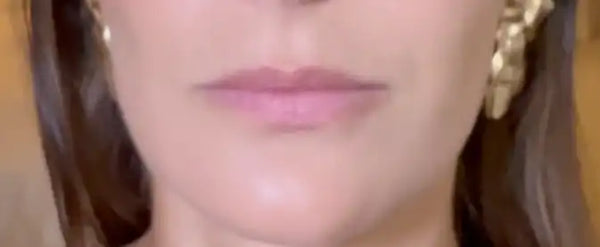 Lèvres de Charlotte avant application du Lip Stain teinte Blush - Bymee Cosmetics