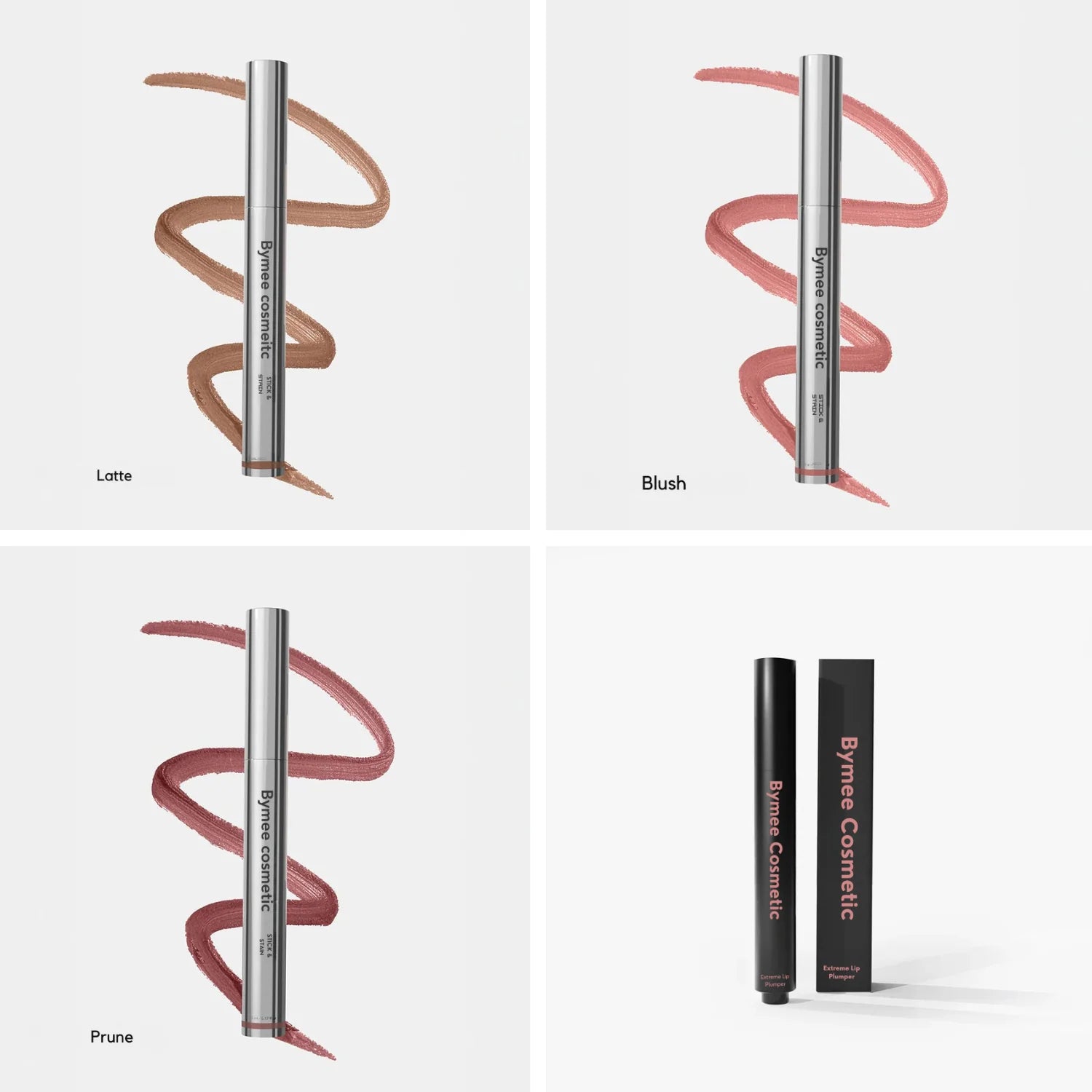 Teintes latte, blush et prune – encre à lèvres peel-off naturelle vegan