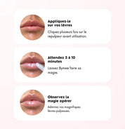 Étapes d’application repulpeur lèvres vegan naturel sans injection