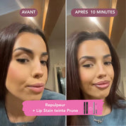 Avant/après teinte prune – repulpeur lèvres effet volume intense sans injection Bymee Cosmetics